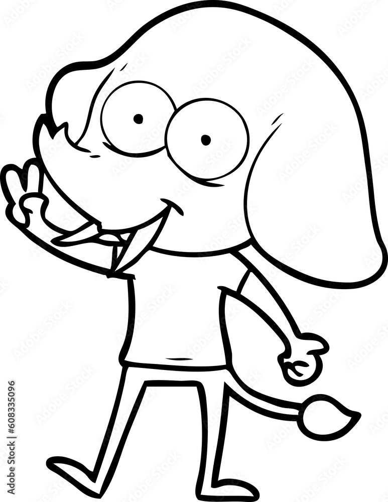 Fototapeta premium happy cartoon elephant
