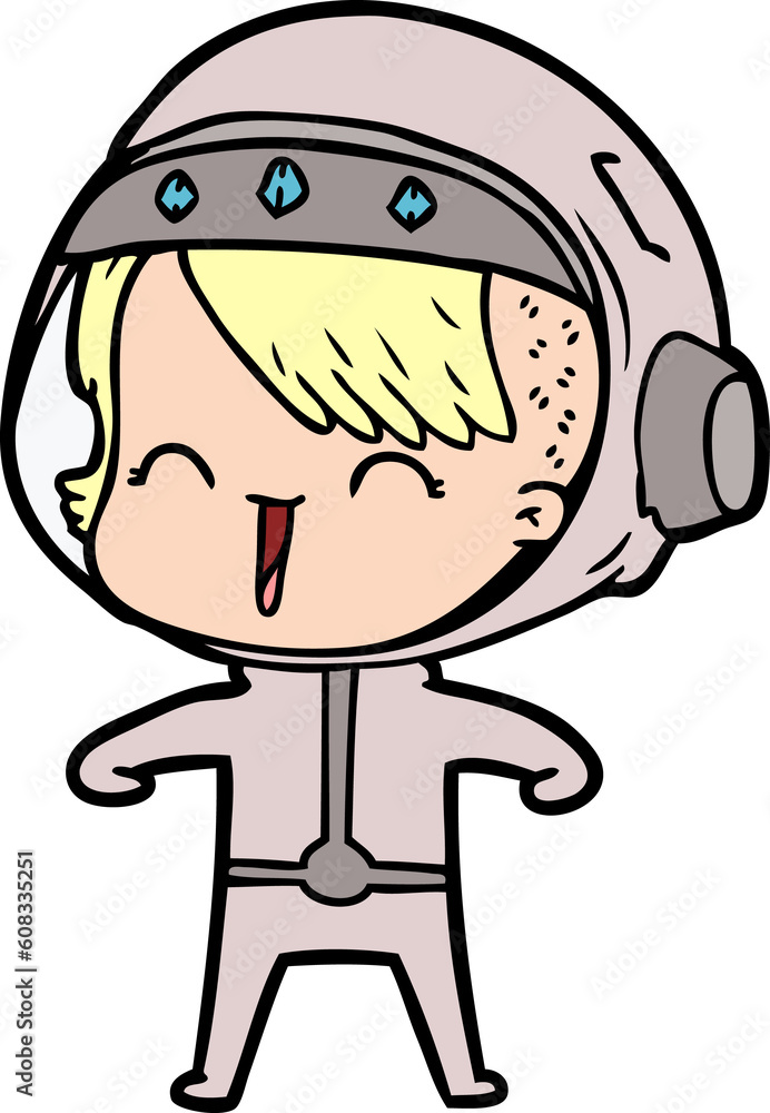 happy cartoon space girl happy cartoon space girl