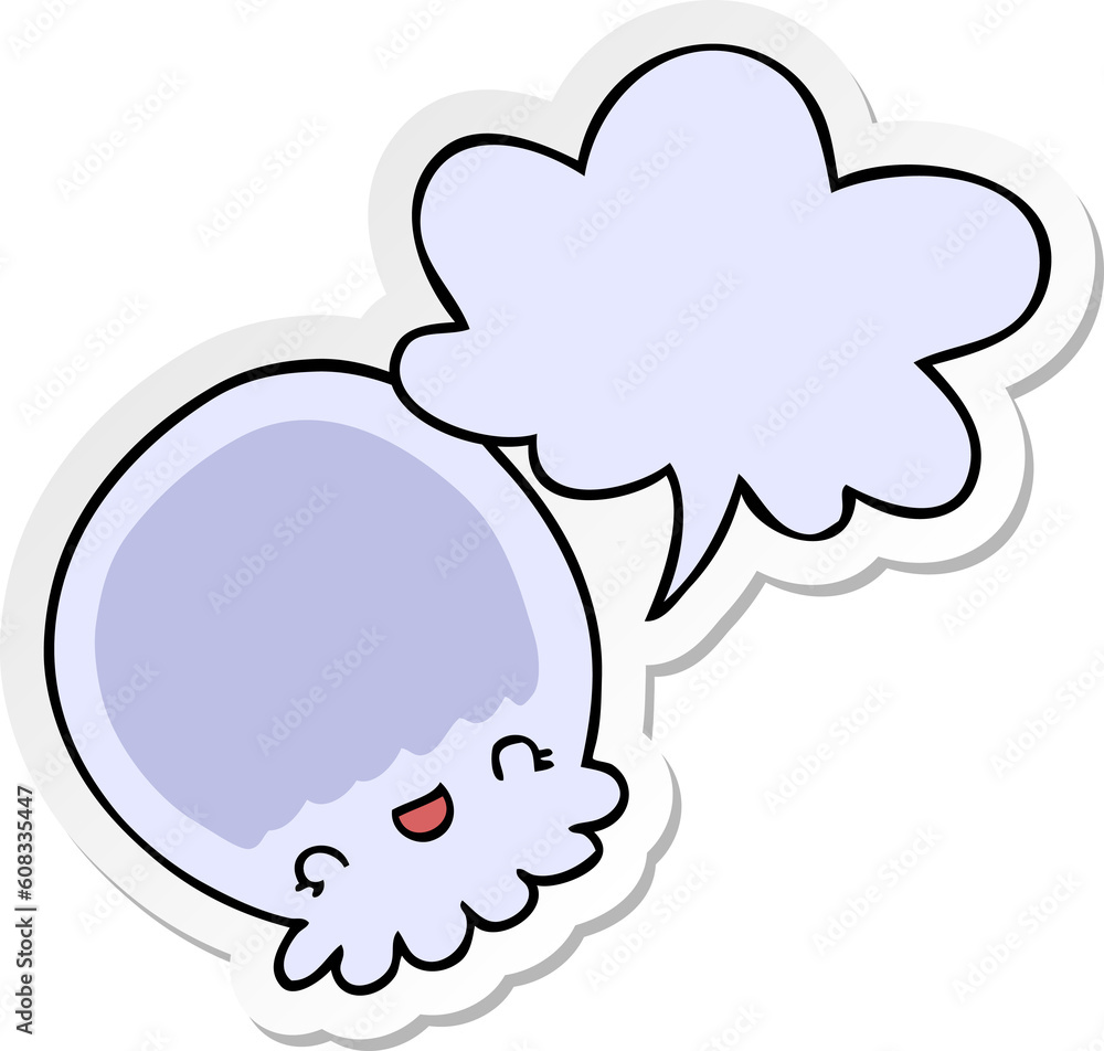 cartoon jellyfish with speech bubble sticker cartoon jellyfish with speech bubble sticker