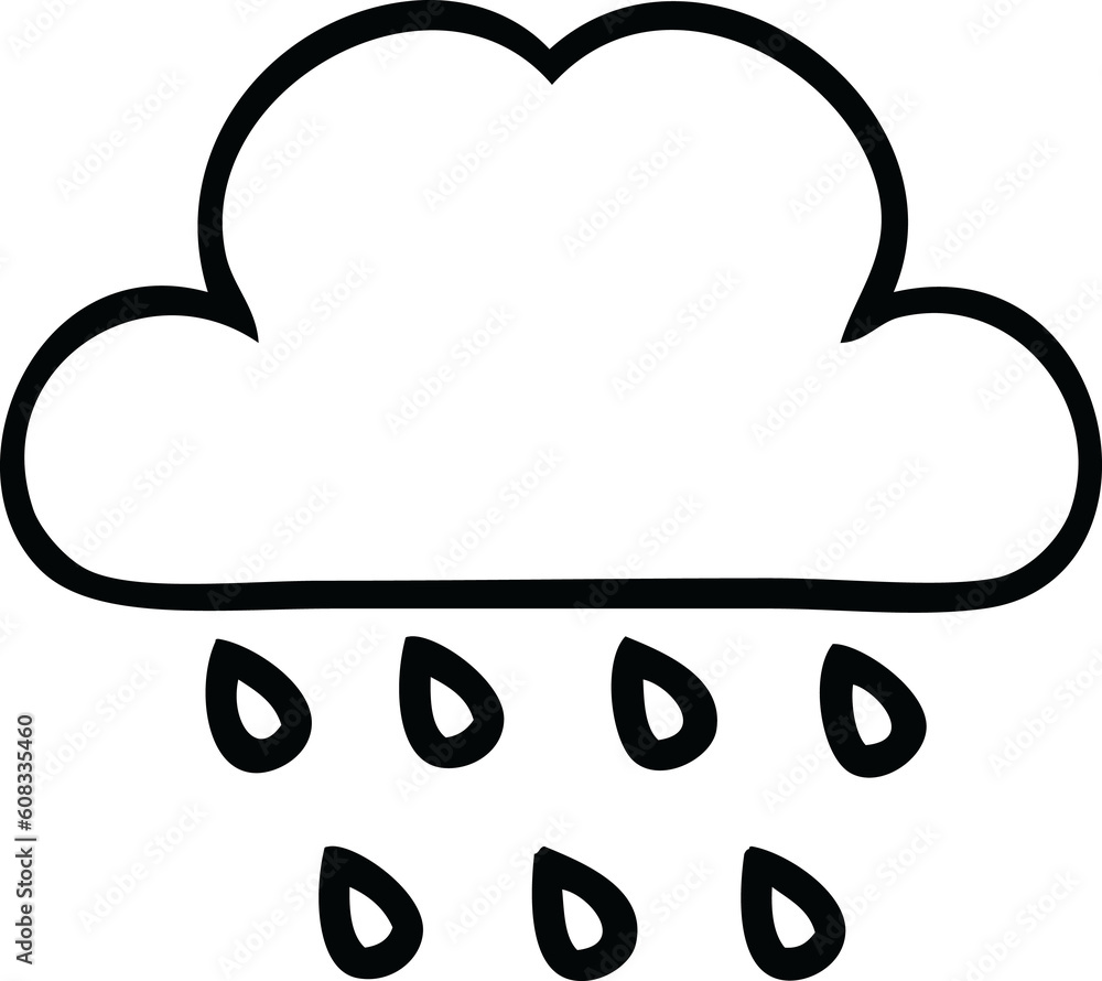 line drawing cartoon of a storm rain cloud line drawing cartoon of a storm rain cloud