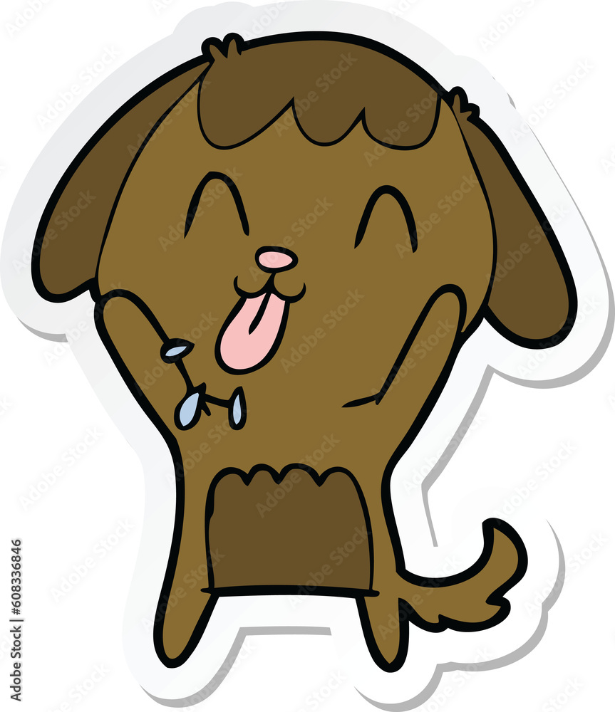 Obraz premium sticker of a cute cartoon dog