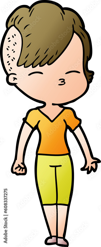 cartoon squinting girl cartoon squinting girl