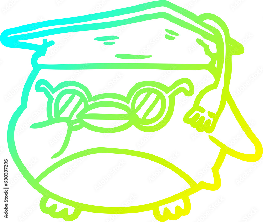 cold gradient line drawing of a clever old owl cold gradient line drawing of a clever old owl