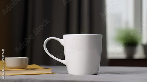 Plain white mug mockup, Generative AI