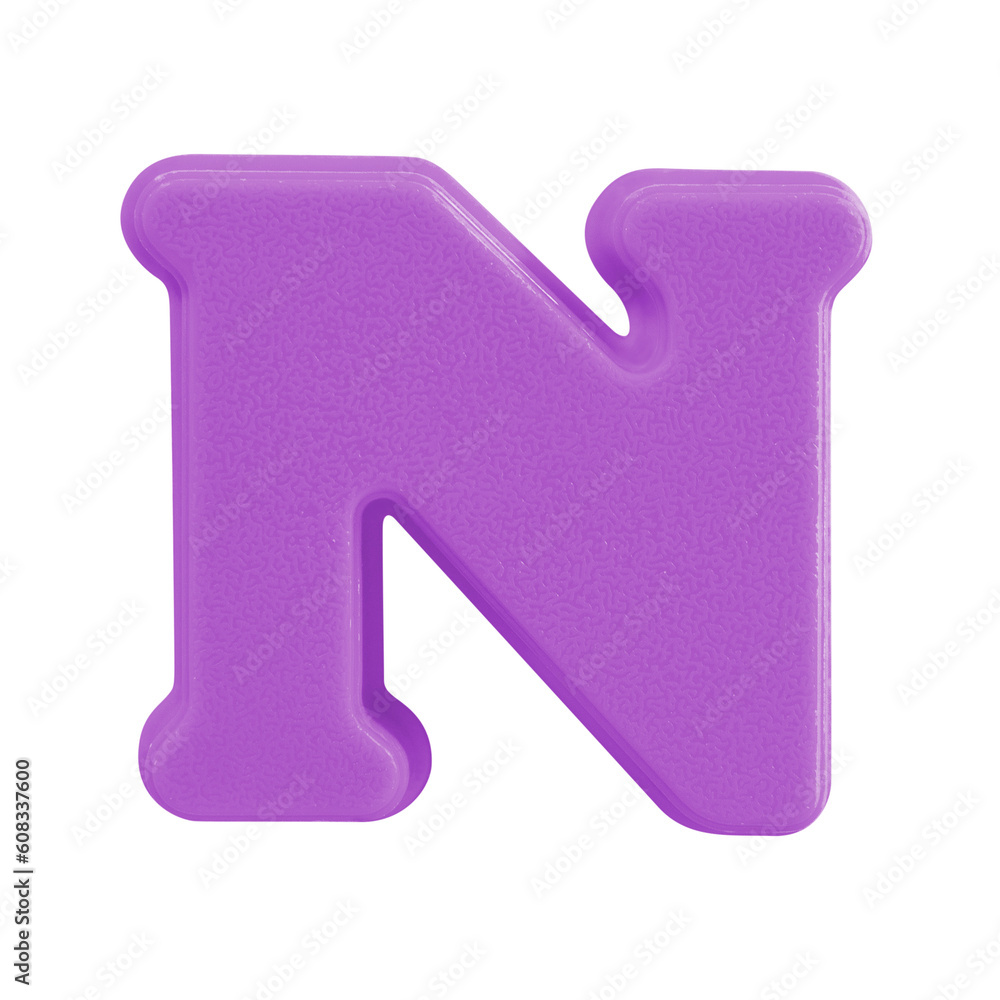 letter N uppercase alphabet plastic with Clipping path letter N uppercase alphabet plastic with Clipping path