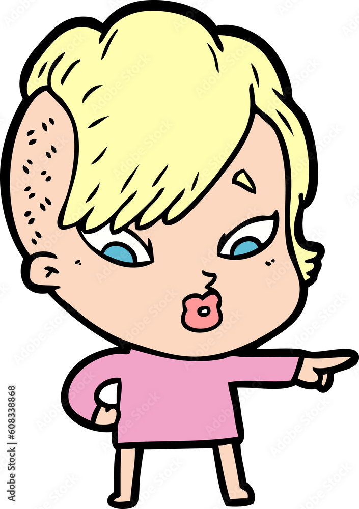 cartoon surprised girl pointing cartoon surprised girl pointing