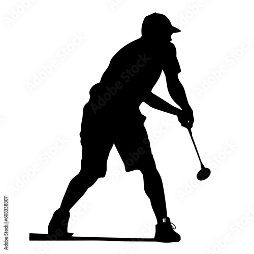 golf player logo silhouette vector 