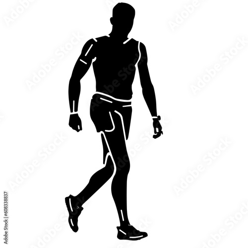 silhouette walking man logo vector