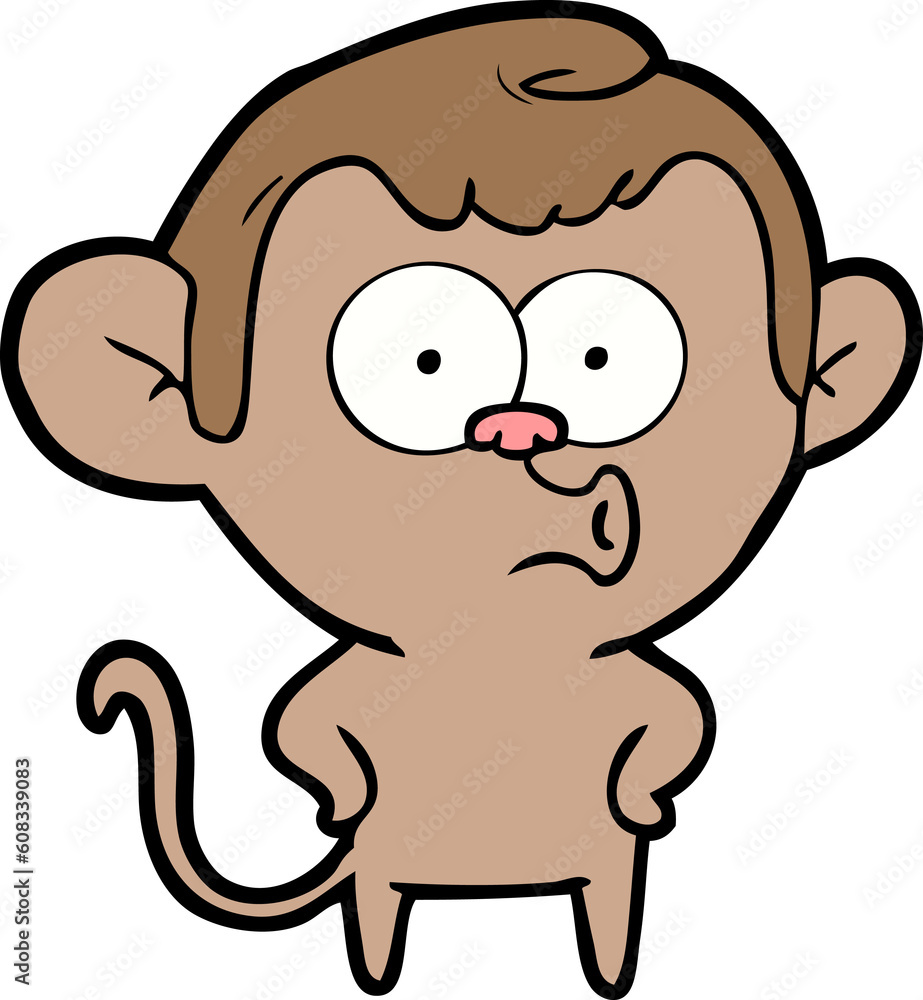 Obraz premium cartoon surprised monkey