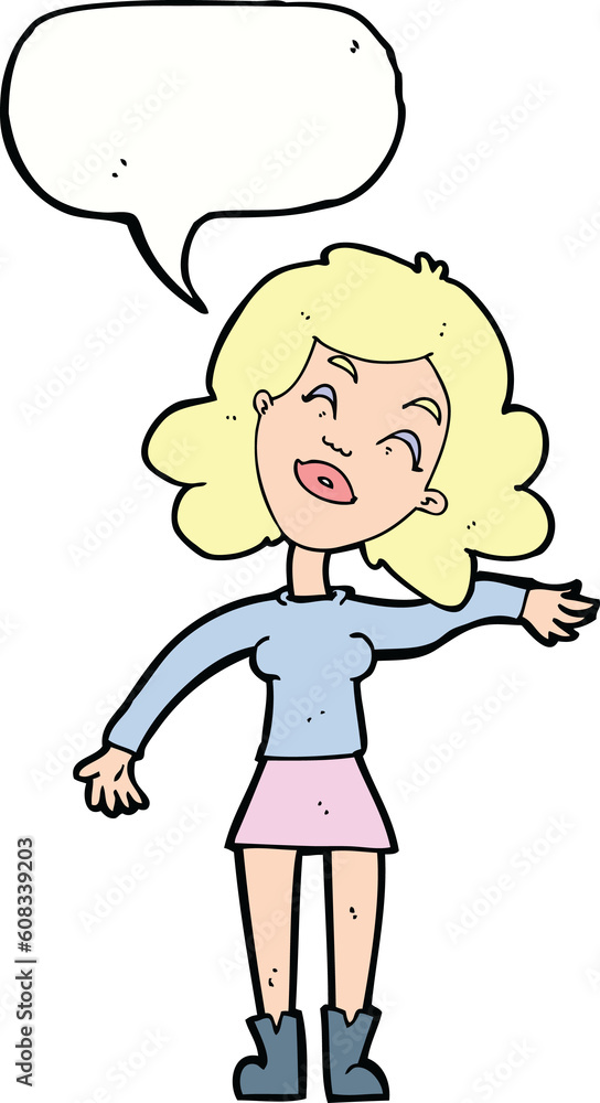 cartoon woman only joking with speech bubble cartoon woman only joking with speech bubble