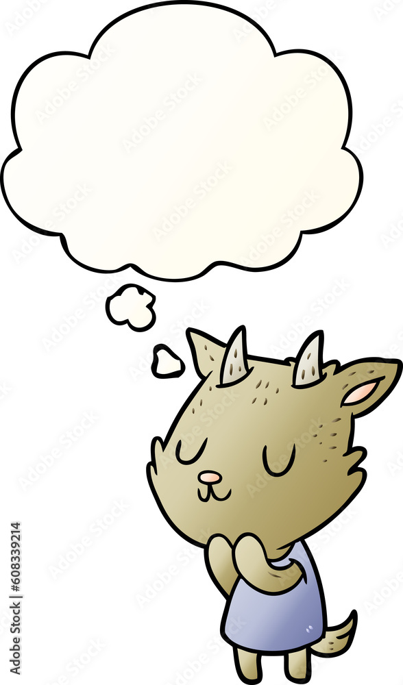 cartoon goat with thought bubble in smooth gradient style cartoon goat with thought bubble in smooth gradient style