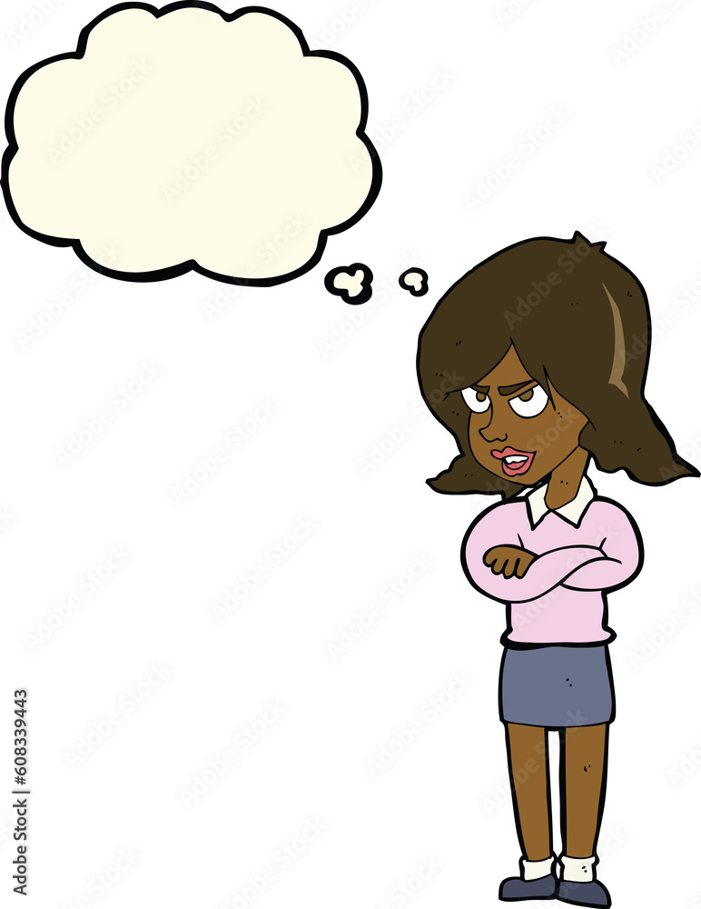 cartoon angry woman with thought bubble cartoon angry woman with thought bubble