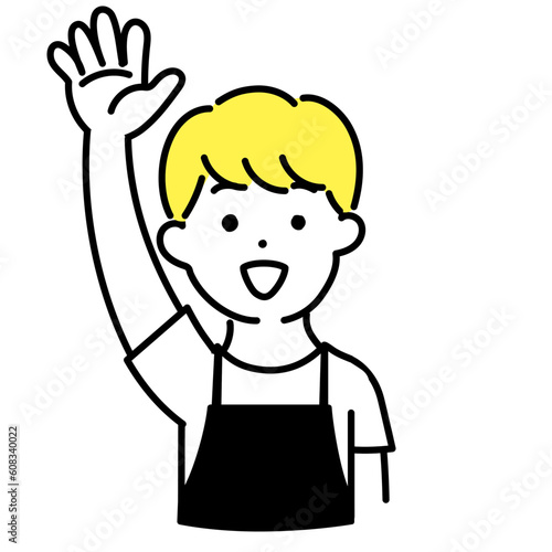 かわいい人物のイラストシリーズ _ 男性の店員_ 合意