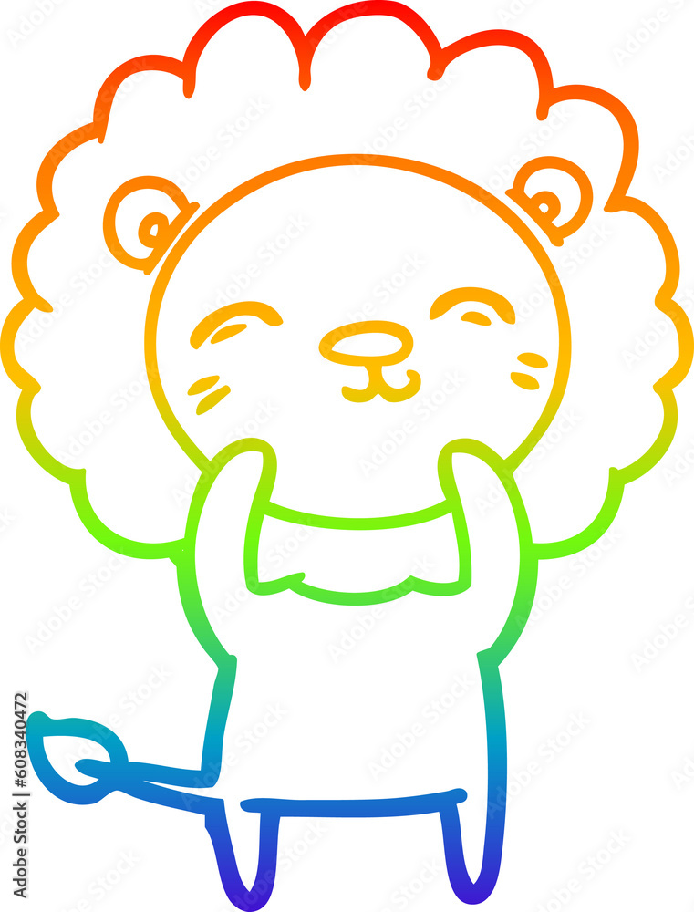 rainbow gradient line drawing of a cartoon lion rainbow gradient line drawing of a cartoon lion