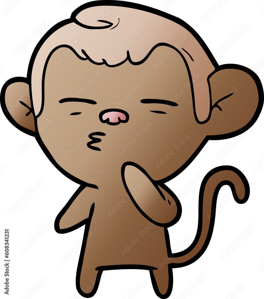 cartoon suspicious monkey cartoon suspicious monkey