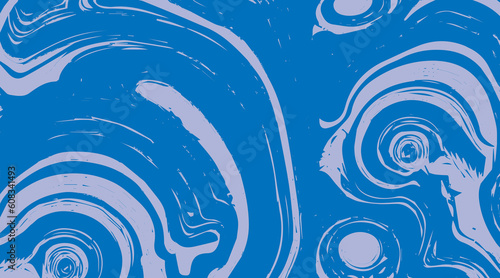 Vector background. Abstract blue background, round waves, curls, water, stains, liquid, ripples, circles on the water.