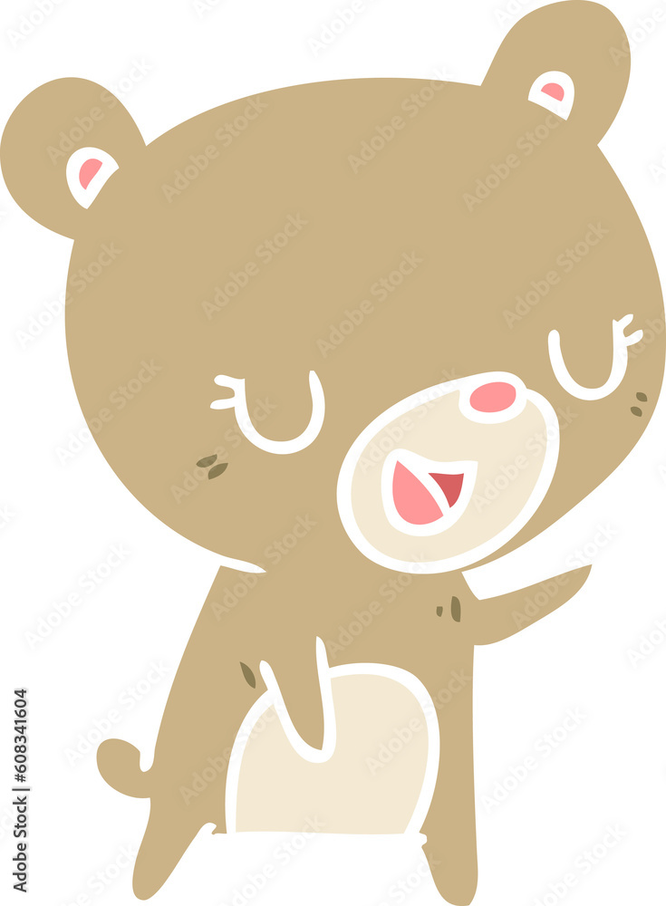 Fototapeta premium flat color style cartoon bear