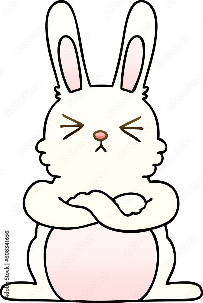 gradient shaded quirky cartoon rabbit gradient shaded quirky cartoon rabbit
