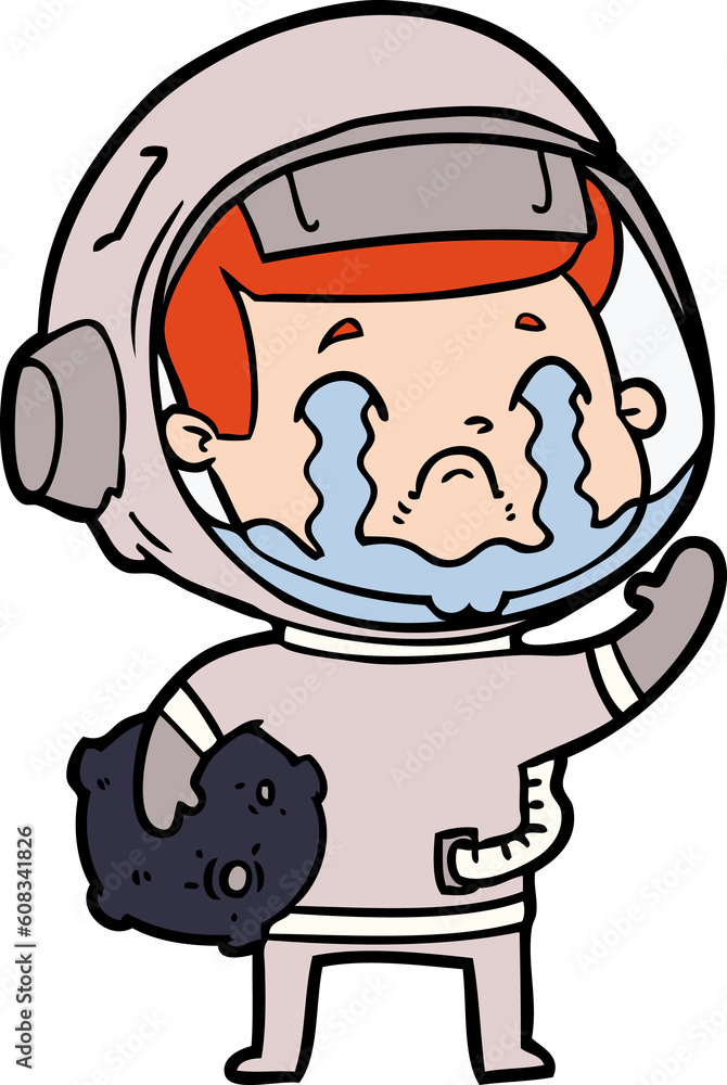 cartoon crying astronaut