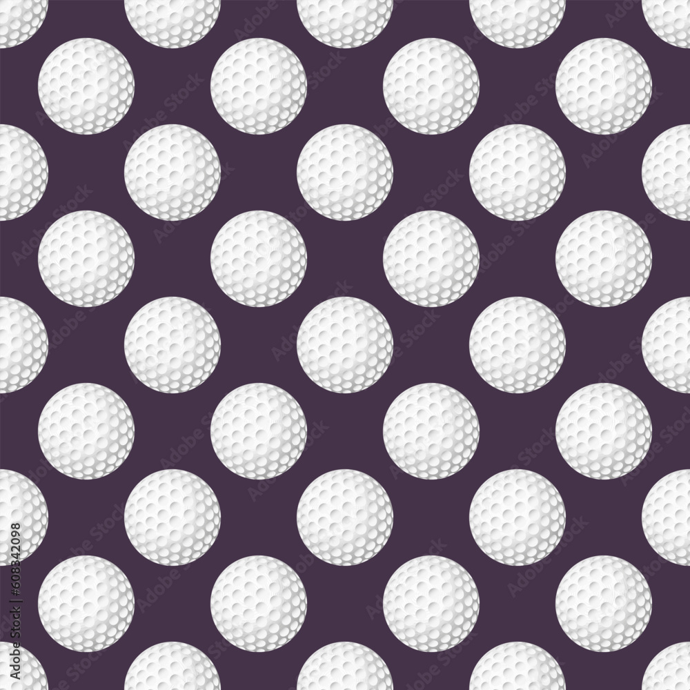 Golf balls seamless pattern on a background.