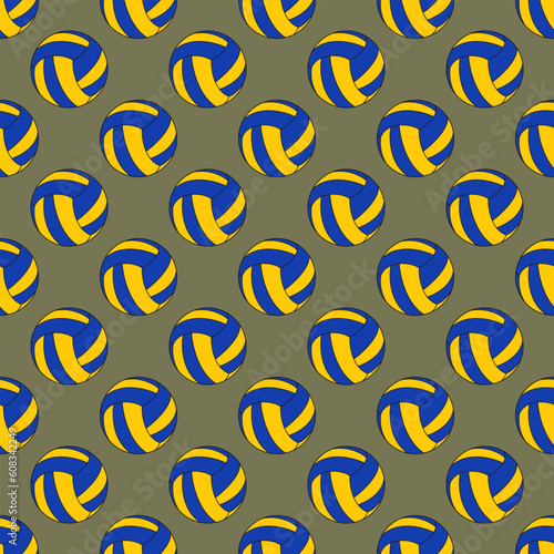 Volleyball ball graphic seamless pattern.