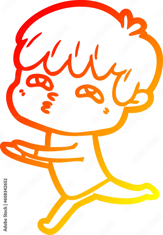warm gradient line drawing of a cartoon curious man warm gradient line drawing of a cartoon curious man