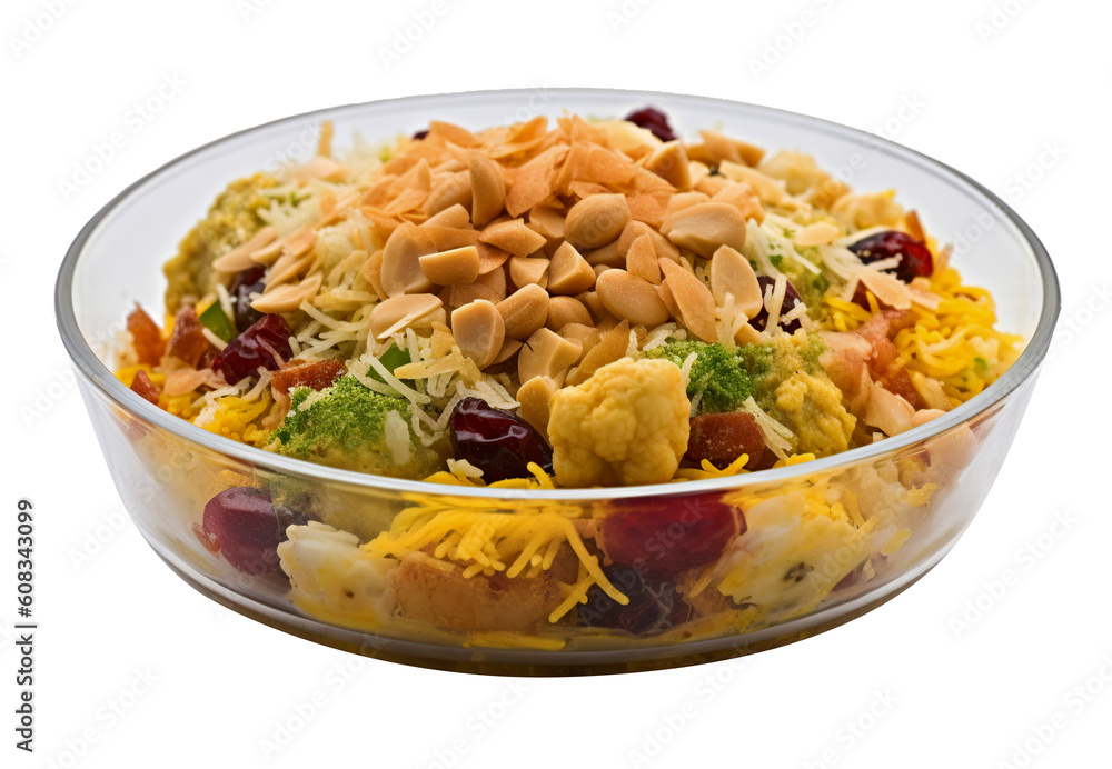 Bhelpuri on transparent background. Generative AI. Bhelpuri on transparent background. Generative AI.