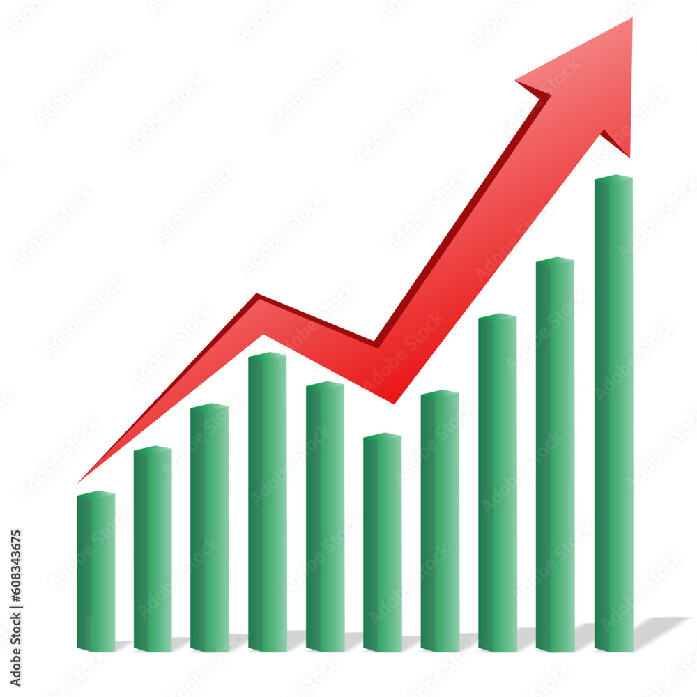 Business graph with arrow Business graph with arrow