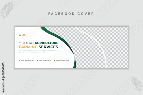 Agriculture Farming or Lawn Garden Services and Web Banner Design Template