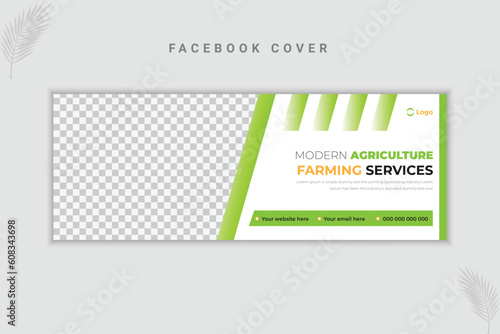 Agriculture Farming or Lawn Garden Services and Web Banner Design Template
