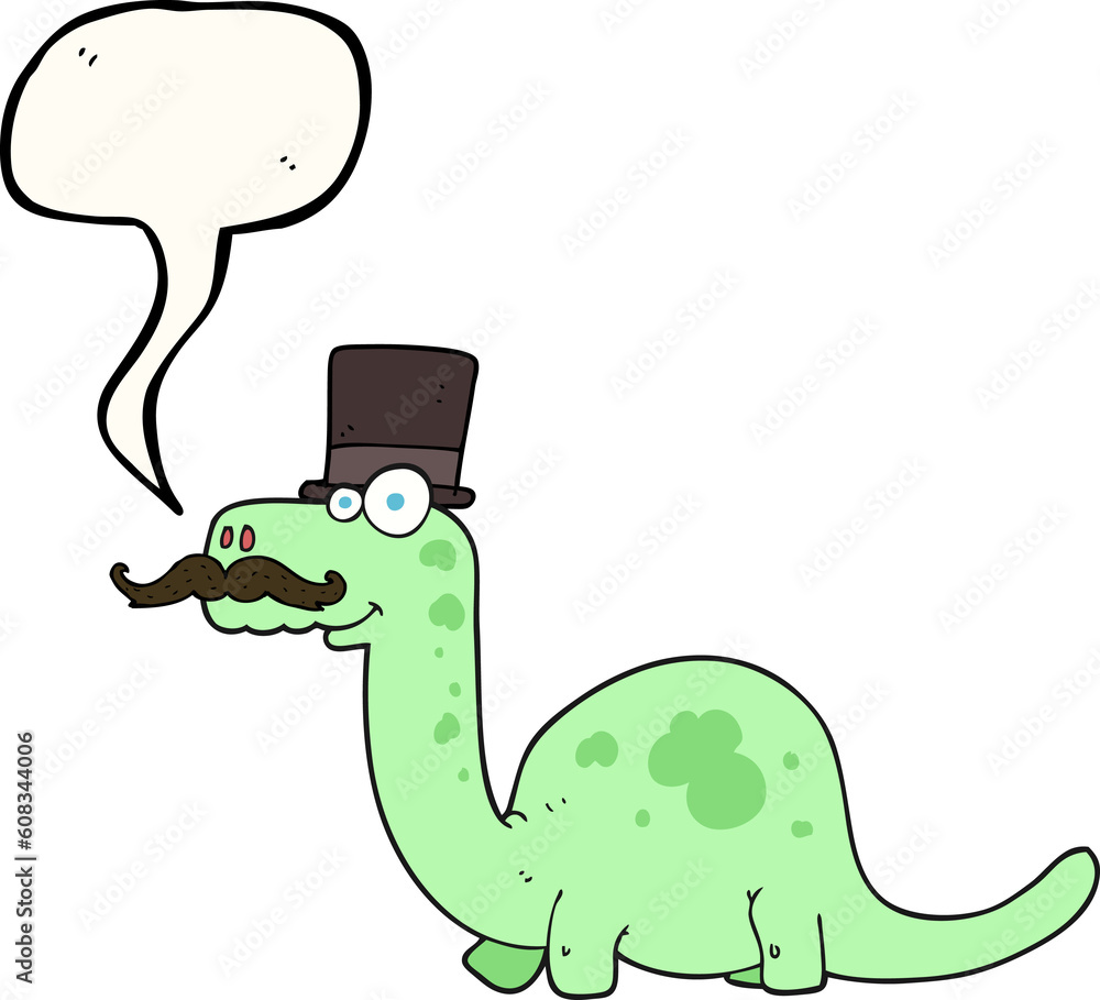 freehand drawn speech bubble cartoon posh dinosaur freehand drawn speech bubble cartoon posh dinosaur