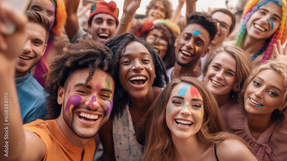 group of people celebrating lgbt pride day