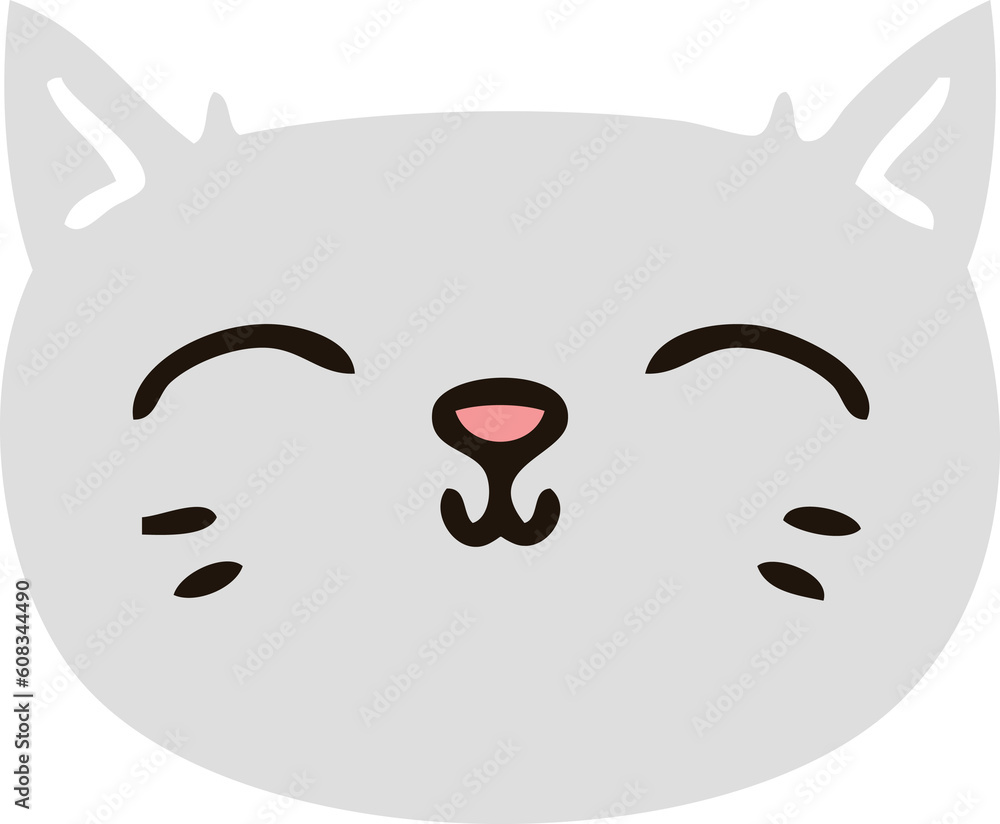 hand drawn quirky cartoon cat face hand drawn quirky cartoon cat face