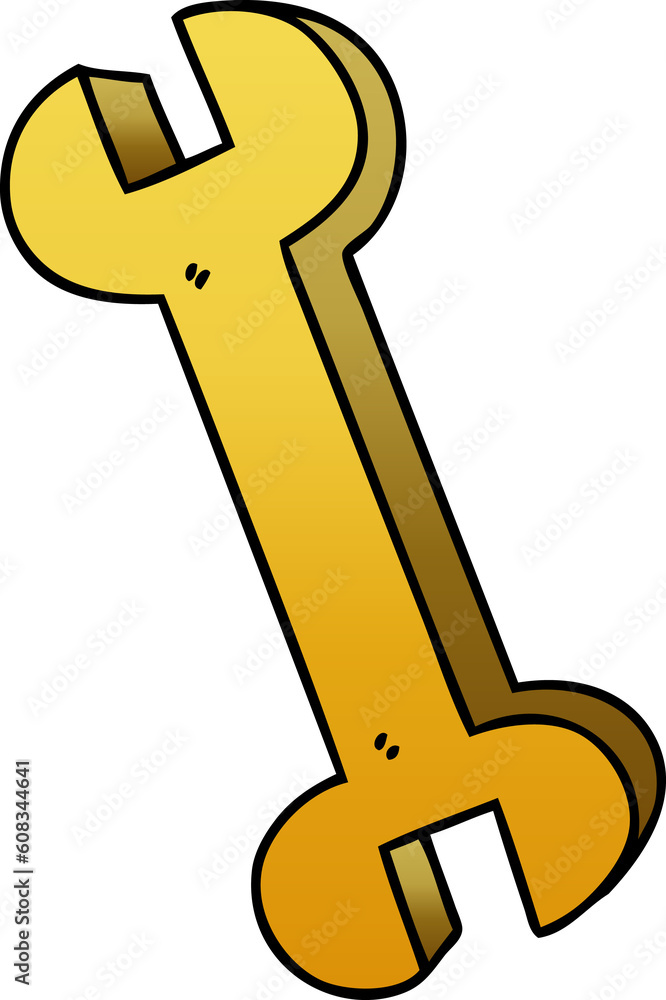 gradient shaded quirky cartoon spanner gradient shaded quirky cartoon spanner