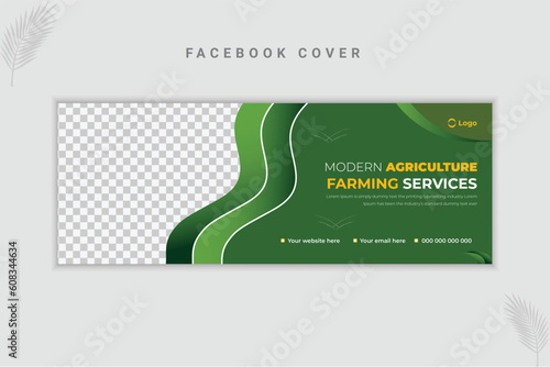 Agriculture Farming or Lawn Garden Services and Web Banner Design Template