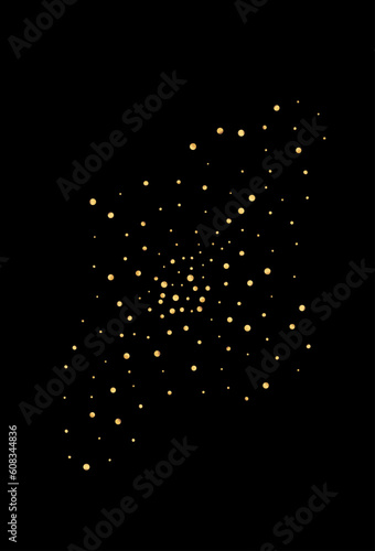 Gold Dot Art Vector Black Background. Effect