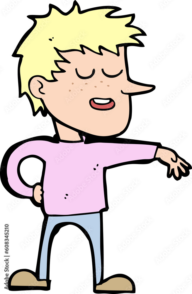 Naklejka premium cartoon man making dismissive gesture