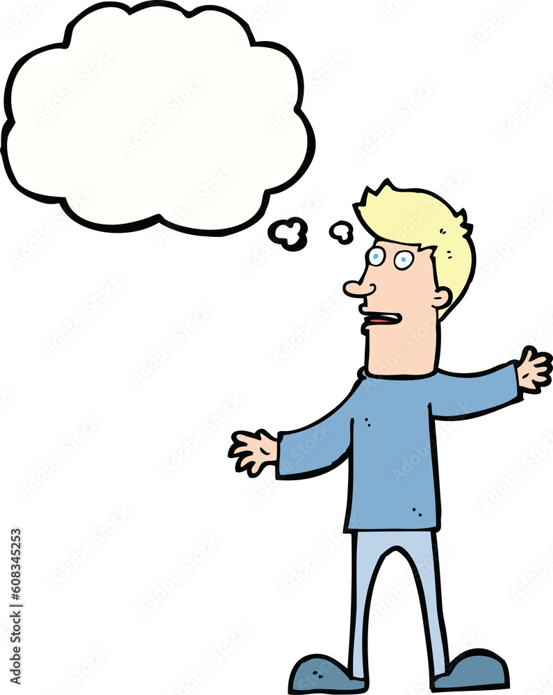 cartoon surprised man with thought bubble cartoon surprised man with thought bubble