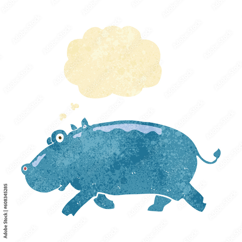 cartoon hippopotamus with thought bubble cartoon hippopotamus with thought bubble