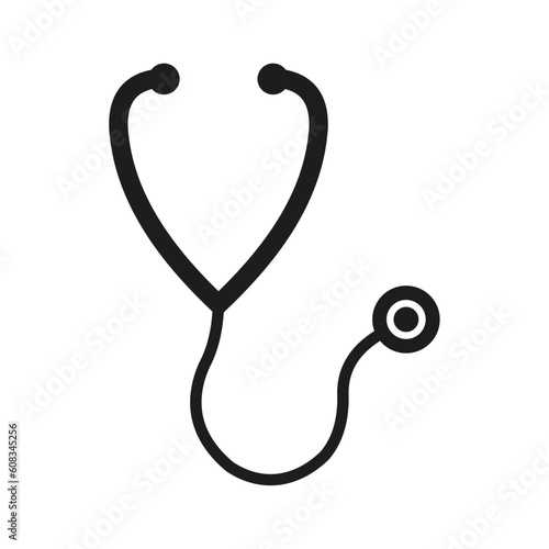 black stethoscope icon vector design