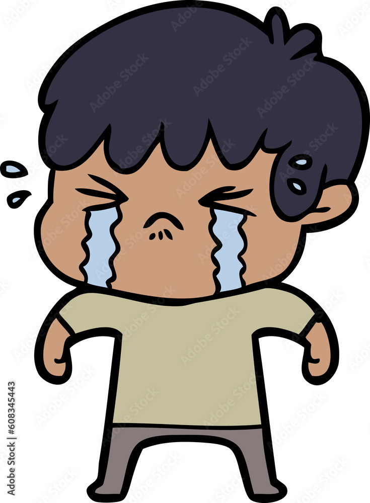 cartoon boy crying