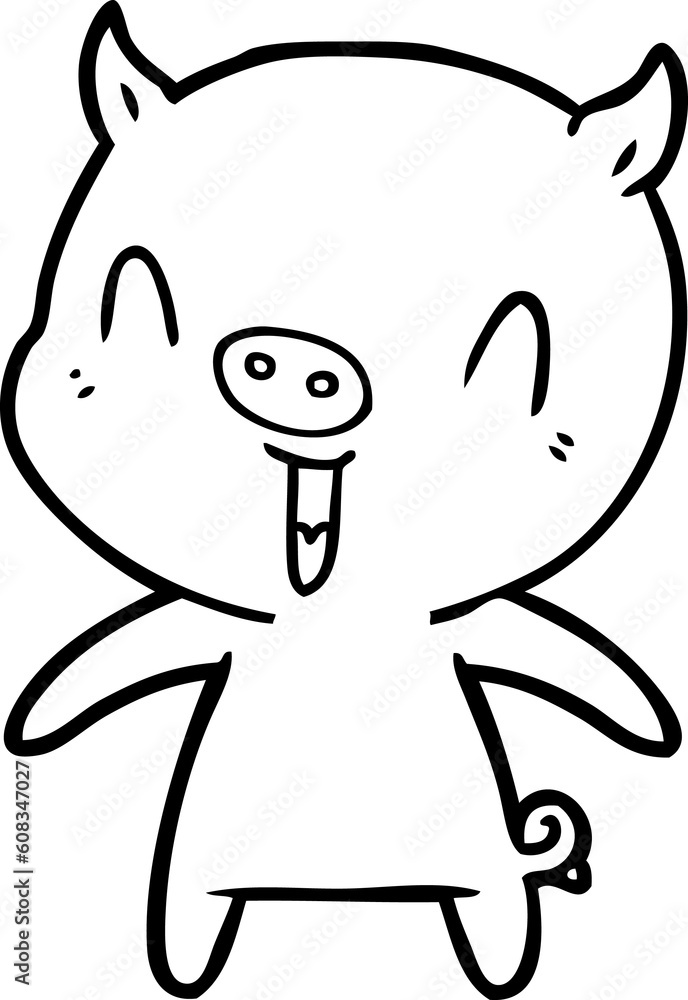 Obraz premium happy cartoon pig