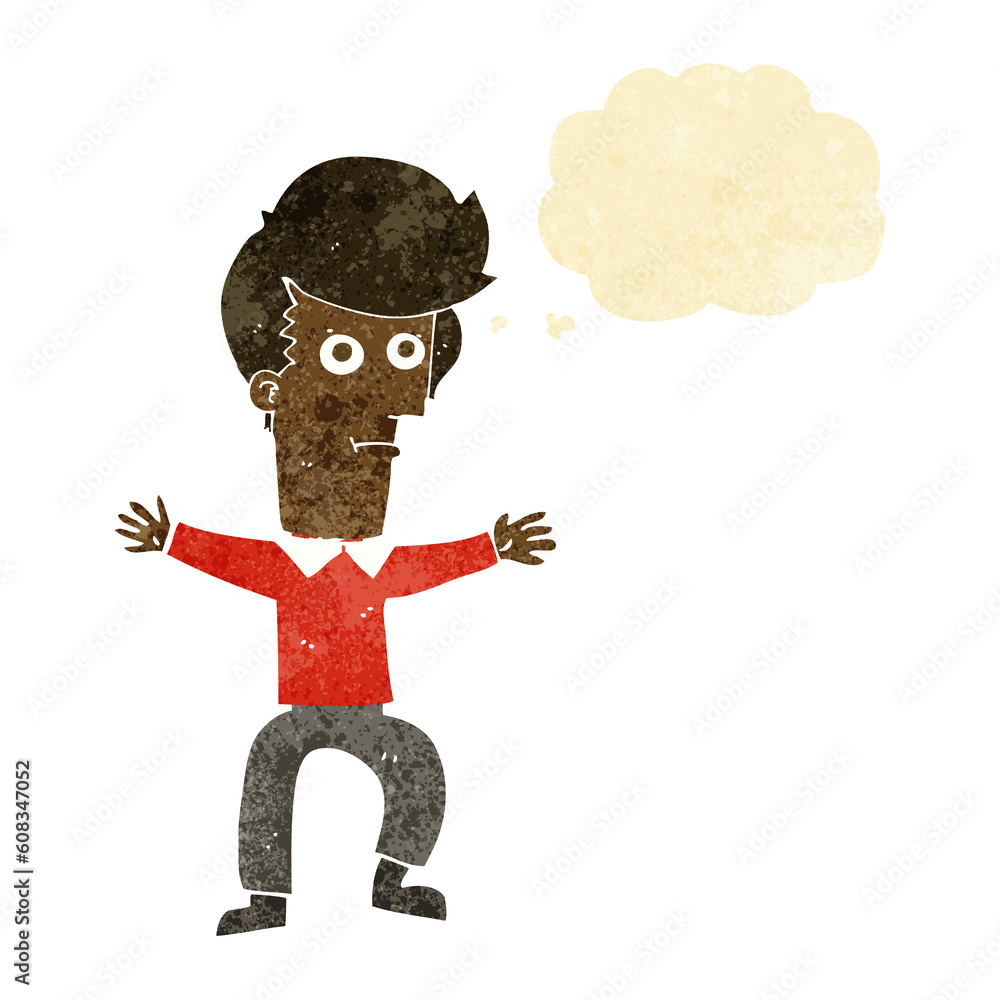 cartoon startled man with thought bubble cartoon startled man with thought bubble
