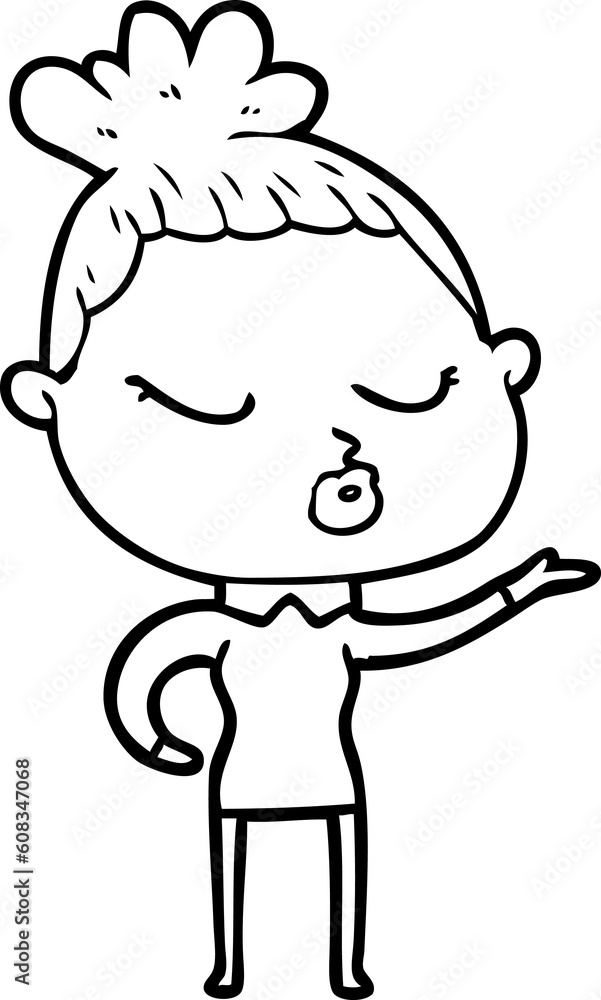 cartoon calm woman cartoon calm woman