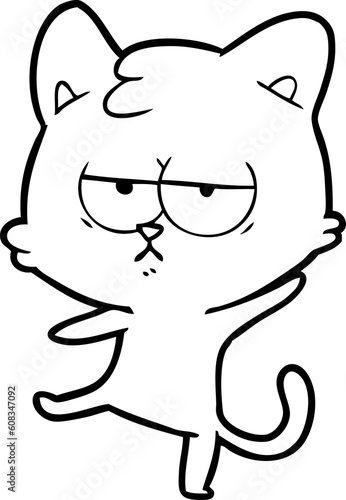 bored cartoon cat