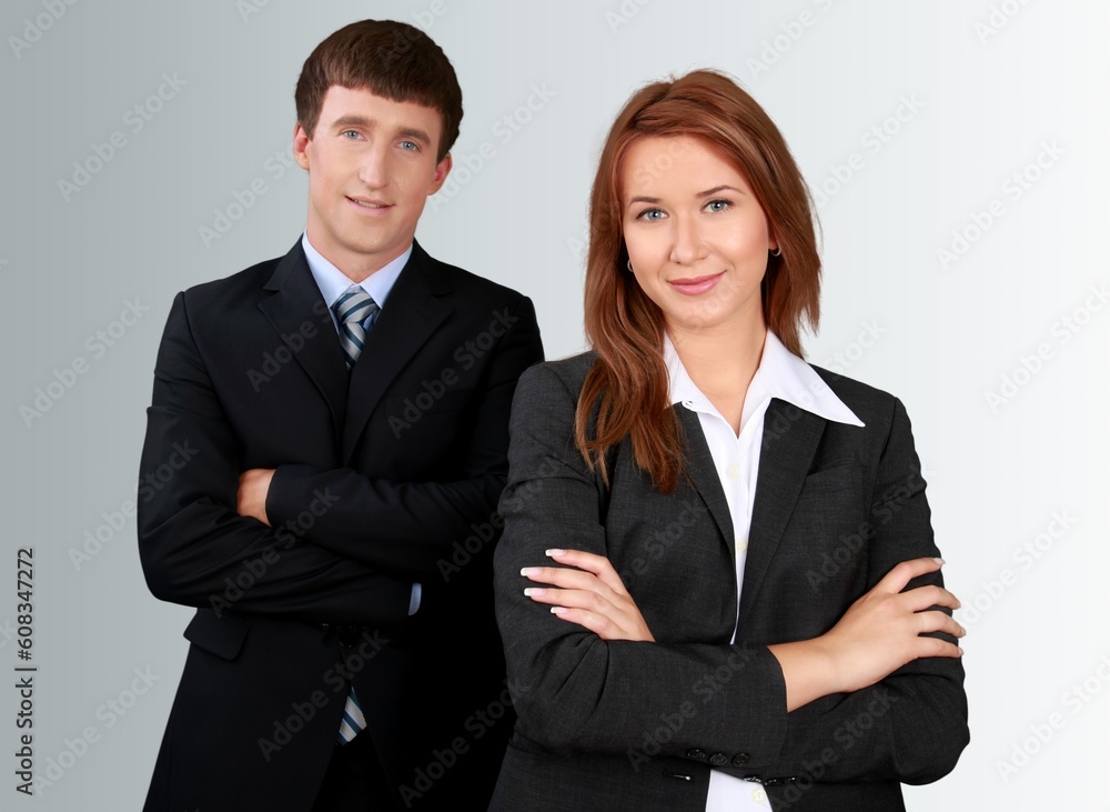 Portrait of successful happy business couple Portrait of successful happy business couple