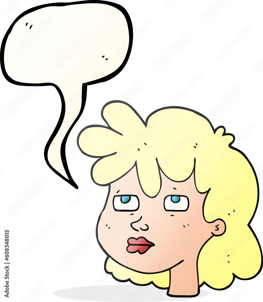 freehand drawn speech bubble cartoon female face freehand drawn speech bubble cartoon female face