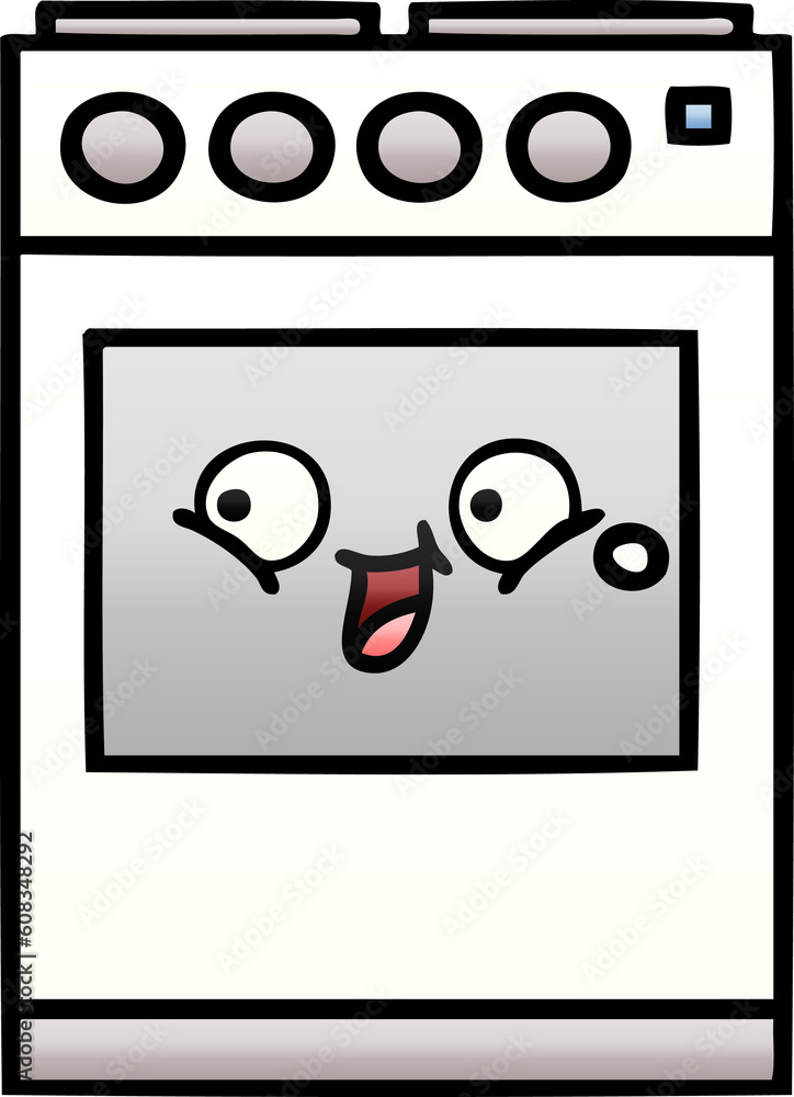 gradient shaded cartoon of a kitchen oven gradient shaded cartoon of a kitchen oven