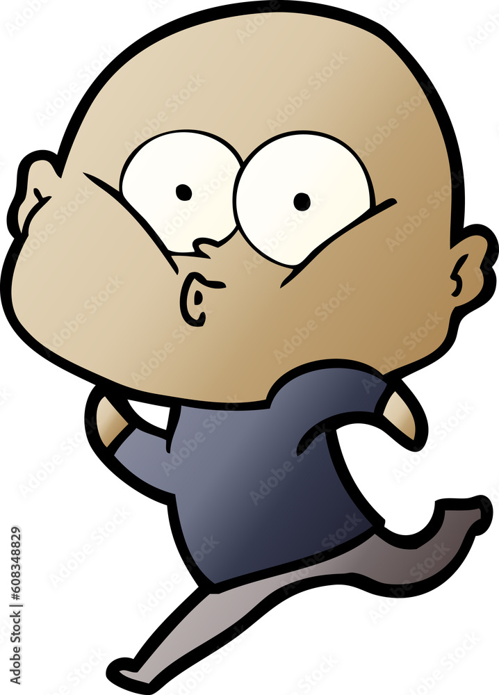 Obraz premium cartoon bald man staring