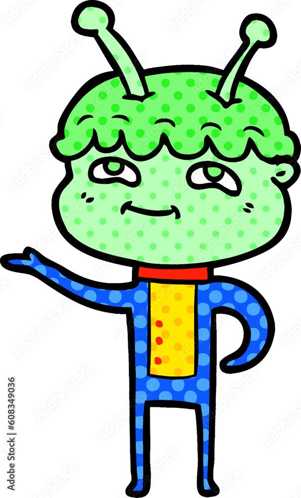 Fototapeta premium friendly cartoon spaceman